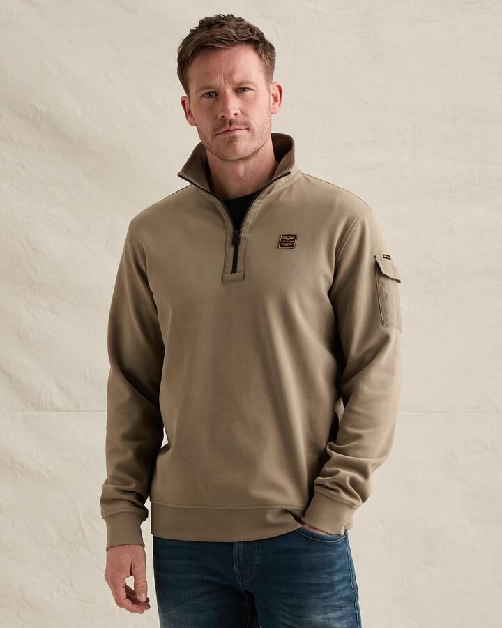 PME LEGEND Sweatshirt met halve rits en badge
