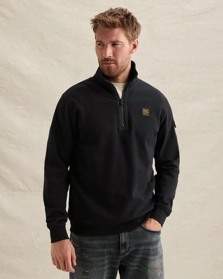 PME LEGEND Sweatshirt met halve rits en badge