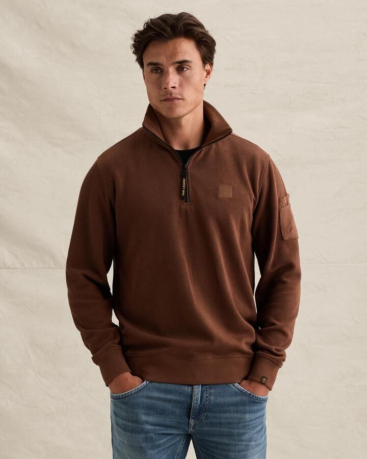PME LEGEND Sweatshirt met halve rits en flight pocket