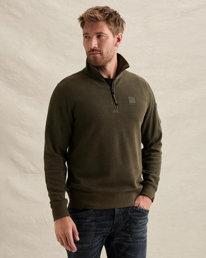 PME LEGEND Sweatshirt met halve rits en flight pocket