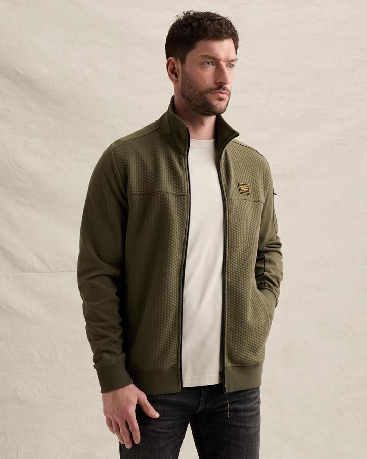 PME LEGEND Sweatshirt met jacquardpatroon en flight pocket