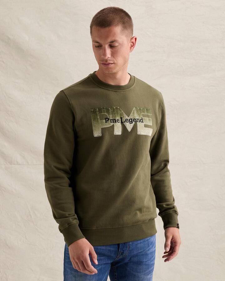 PME LEGEND Sweatshirt van 100% katoen met print
