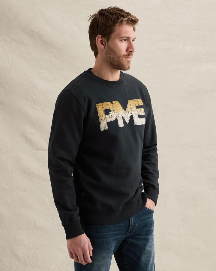 PME LEGEND Sweatshirt van 100% katoen met print