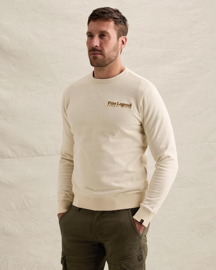 PME LEGEND Sweatshirt van peached fleece met artwork