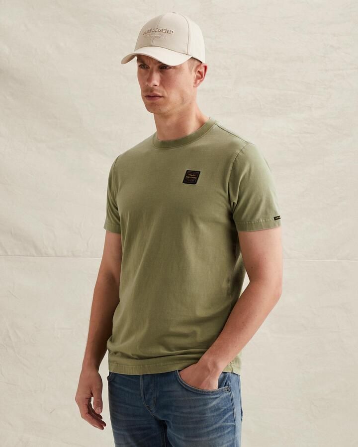 PME LEGEND T-shirt in een katoenblend met garment-dye wassing - Foto 3