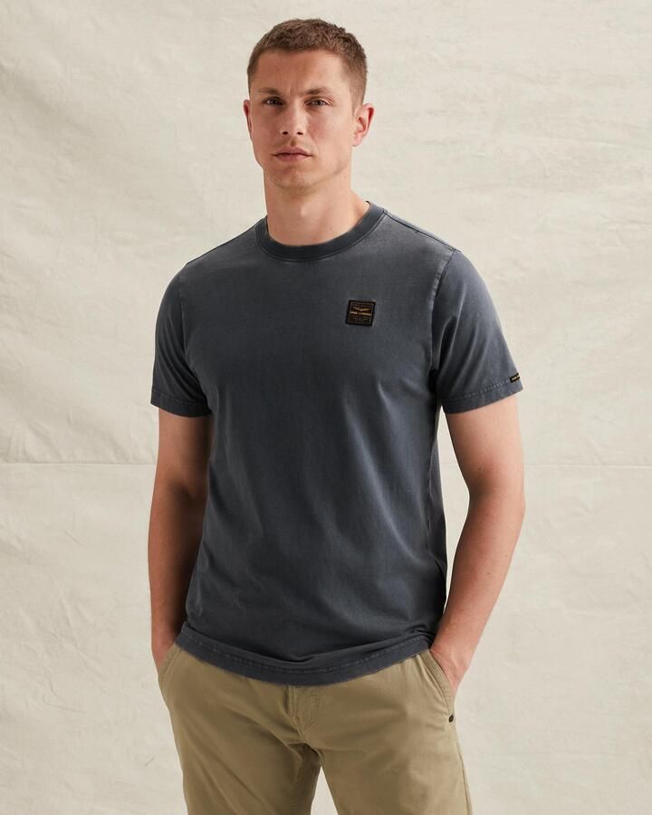 PME LEGEND T-shirt in een katoenblend met garment-dye wassing - Foto 2