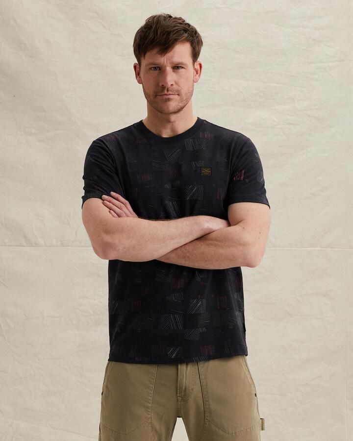 PME LEGEND T-shirt met allover print en slubeffect - Foto 4