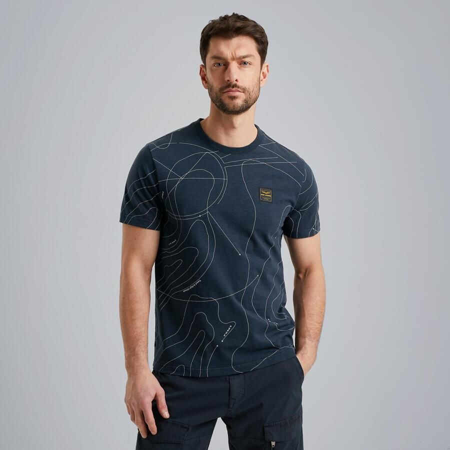 PME Legend Korte Mouw R-Neck Jersey T-shirt Blue Heren