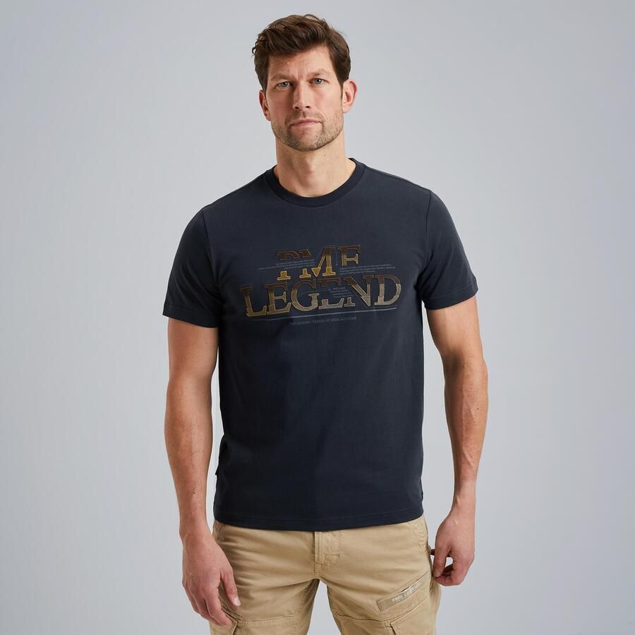 PME Legend Korte Mouw R-Neck Jersey T-shirt Blue Heren