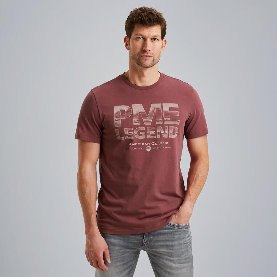 PME Legend Korte Mouw R-hals Jersey T-shirt Brown Heren