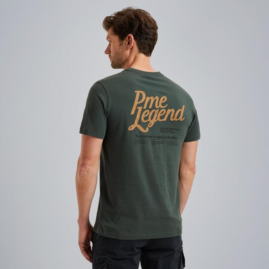 PME Legend Korte Mouw R-hals Jersey T-shirt Green Heren