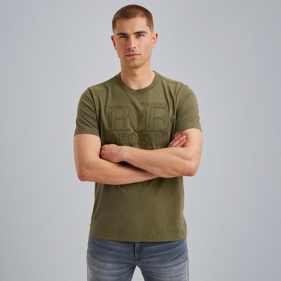 PME LEGEND Heren Polo's & T-shirts Single Jersey Olijf - Foto 5