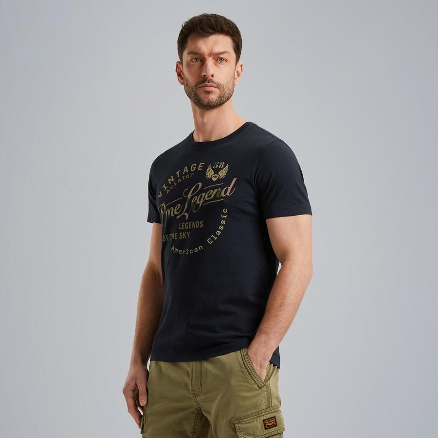 PME LEGEND Heren Polo's & T-shirts Single Jersey Package Donkerblauw