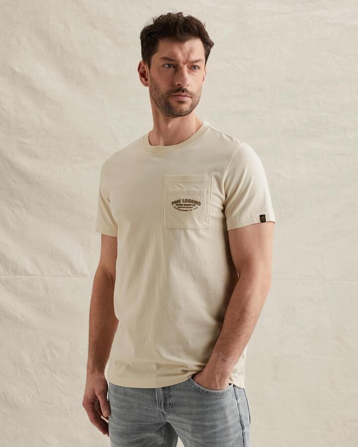 PME LEGEND Heren Polo's & T-shirts Play Heavy Jersey Pocket Creme - Foto 8