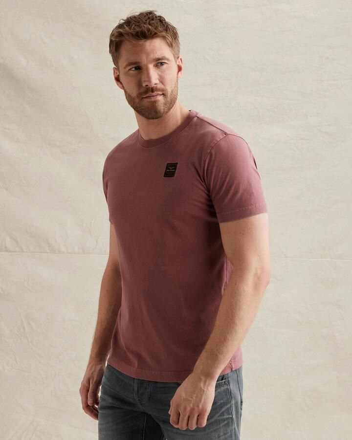 PME LEGEND T-shirt met garment-dye wassing en badge - Foto 2