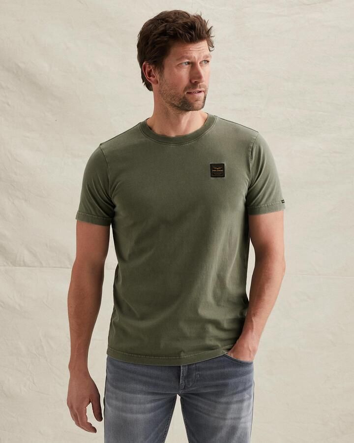 PME LEGEND Heren Polo's & T-shirts Acid Wash + Garment Dye Olijf - Foto 7