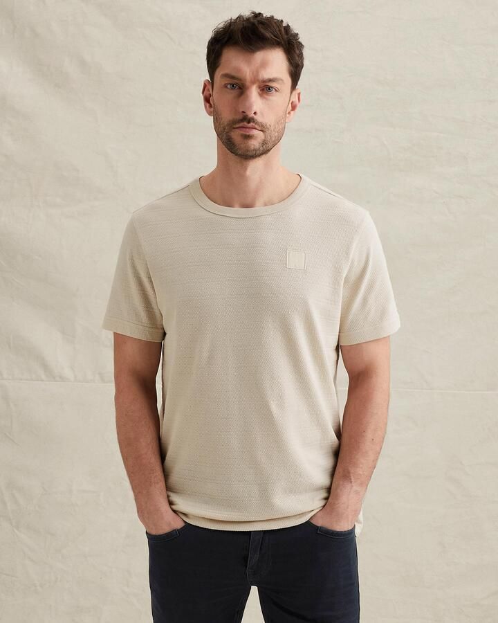 PME LEGEND Heren Polo's & T-shirts Jacquard Striped Ecru - Foto 7