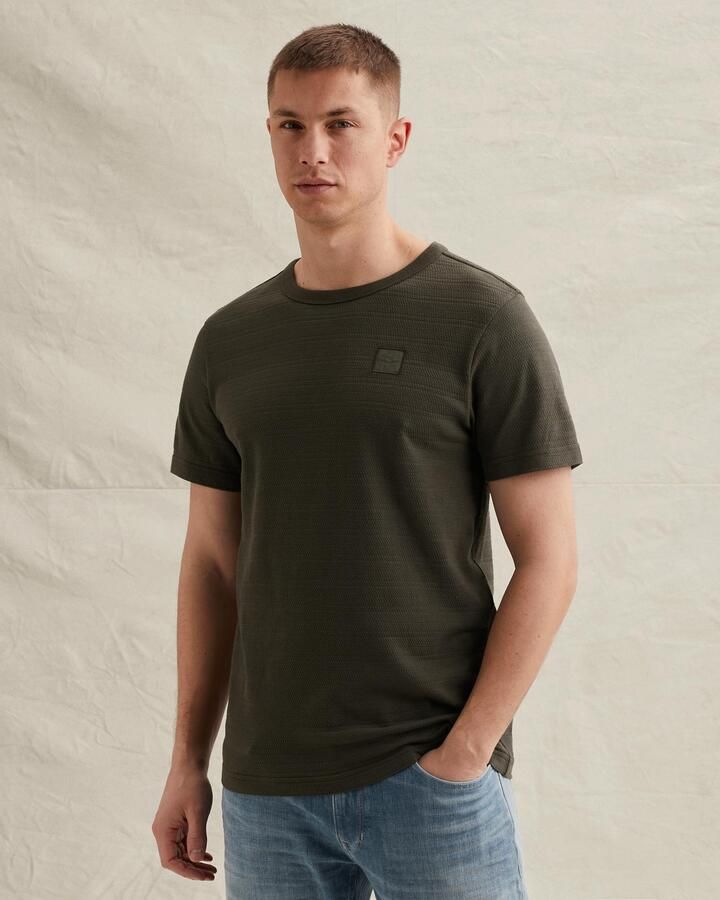 PME LEGEND Heren Polo's & T-shirts Jacquard Striped Olijf - Foto 8