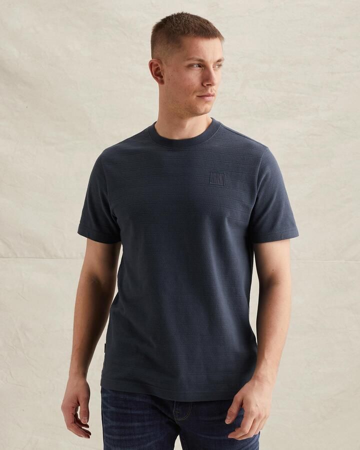 PME LEGEND Heren Polo's & T-shirts Jacquard Striped Donkerblauw - Foto 7