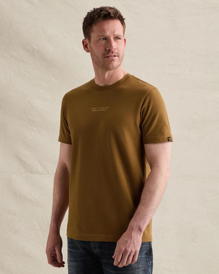 PME LEGEND T-shirt met klein artwork en wafelstructuur - Foto 2
