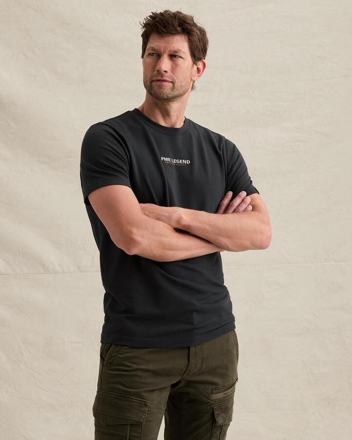 PME LEGEND T-shirt met klein artwork en wafelstructuur - Foto 3