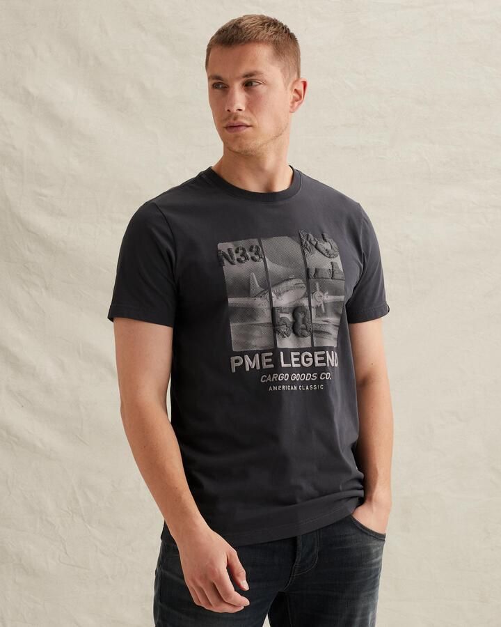 PME Legend regular T-shirt donkerblauw - Foto 3