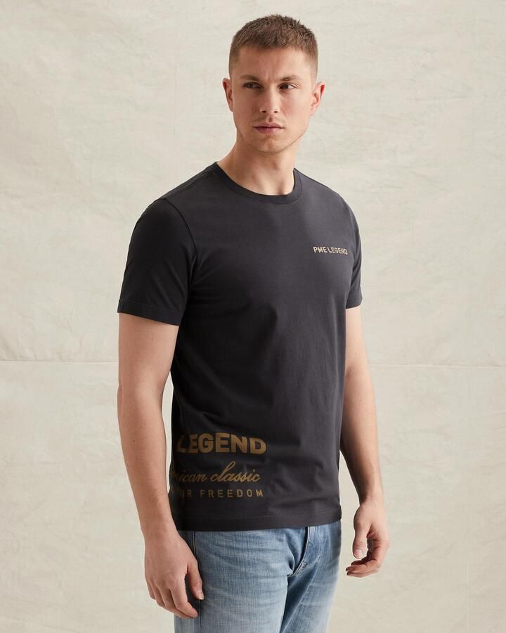 PME LEGEND T-shirt met off-placed artworks
