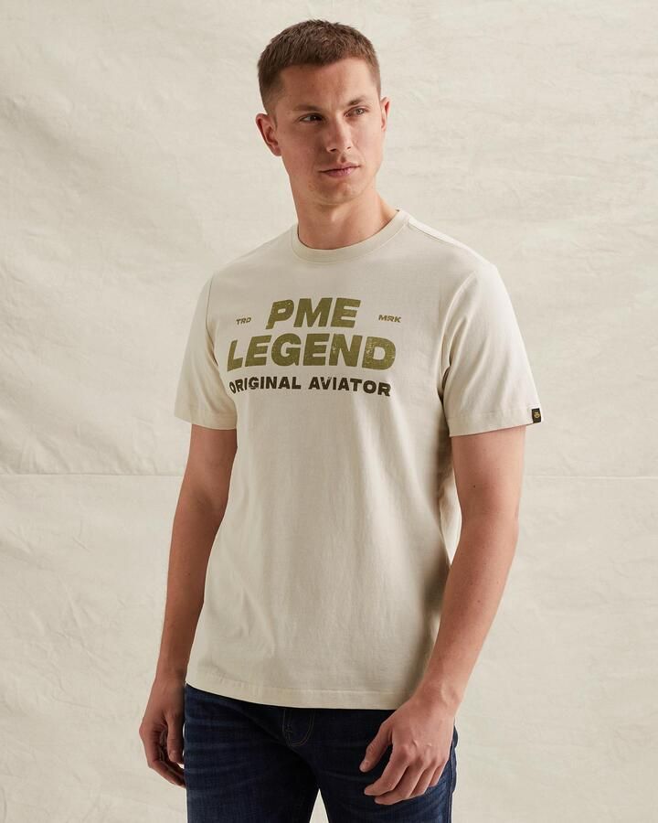 PME Legend regular fit T-shirt met logo gebroken wit - Foto 3