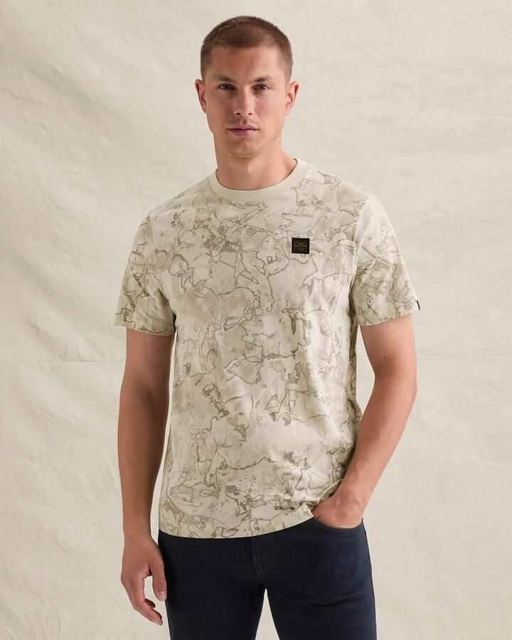 PME LEGEND T-shirt van 100% katoenen jersey met allover print