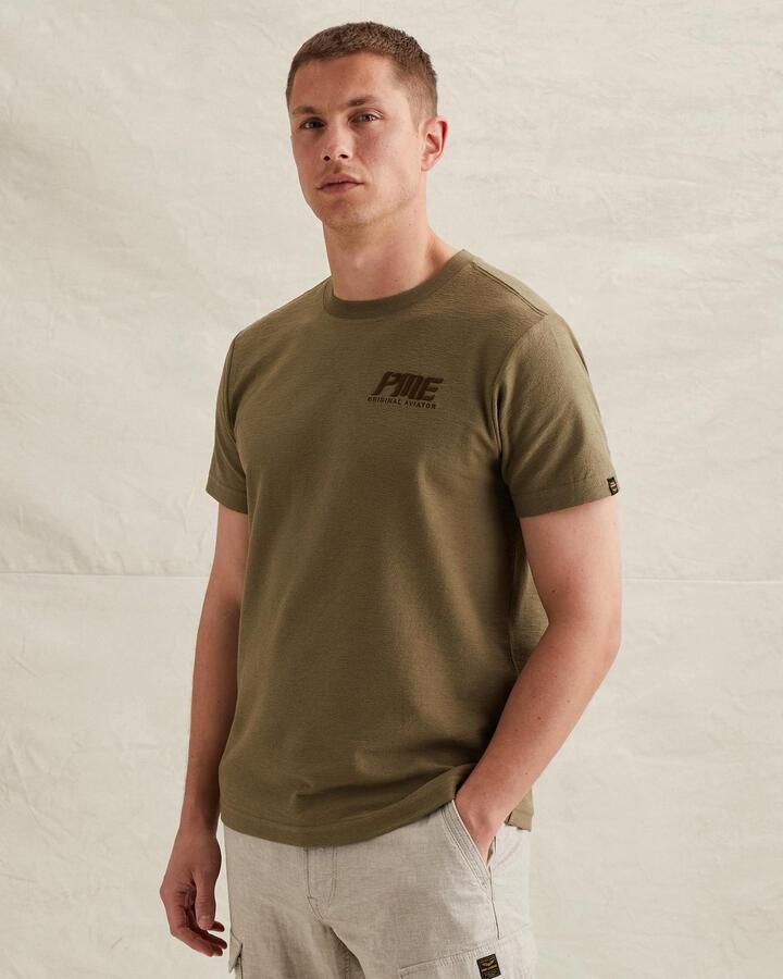 PME LEGEND T-shirt van jersey jacquard met artwork op de borst - Foto 2