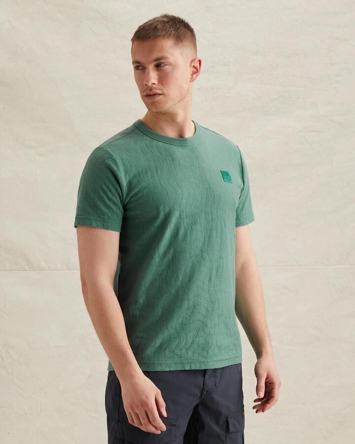 PME LEGEND T-shirt van jersey met allover jacquardpatroon