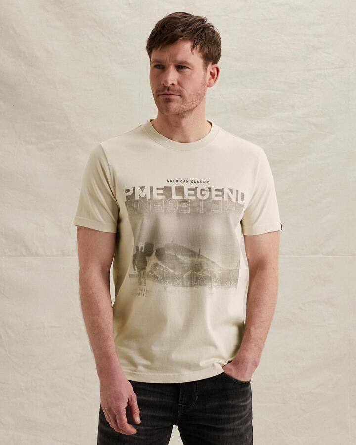 PME LEGEND T-shirt van jersey met artwork op de borst - Foto 3