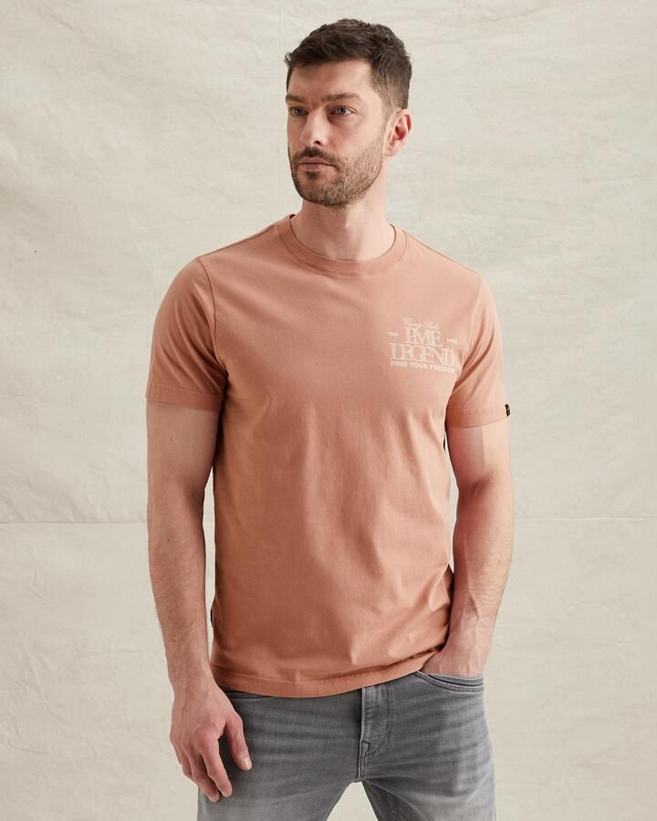PME LEGEND Heren Polo's & T-shirts Short Sleeve R-neck Small Art Package B+t Only Perzik - Foto 6
