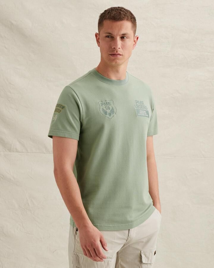 PME LEGEND T-shirt van jersey met meerdere badges - Foto 2
