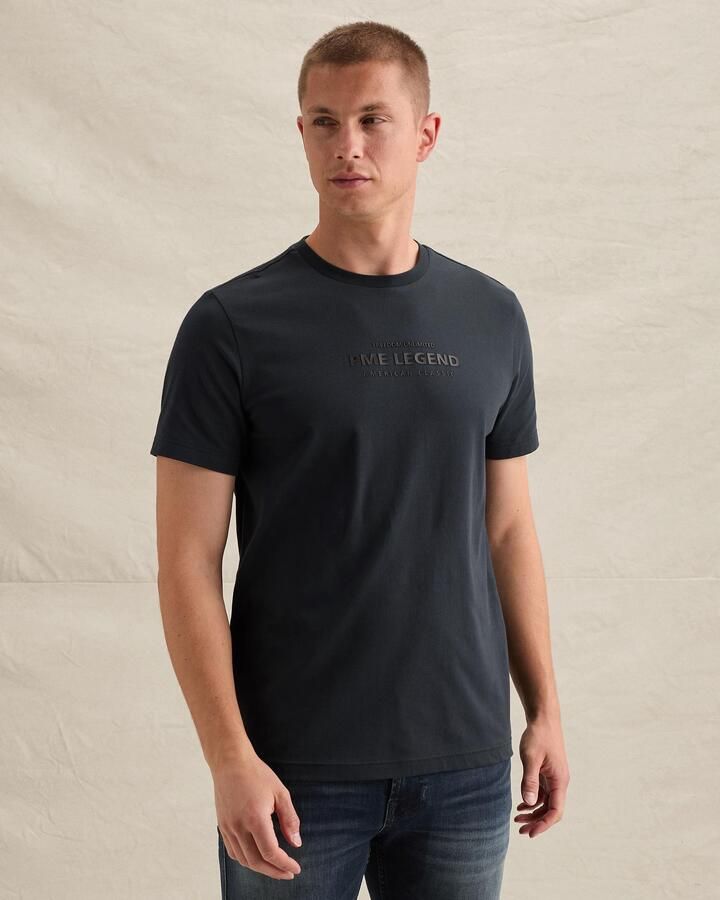 PME Legend regular fit T-shirt met print donkerblauw