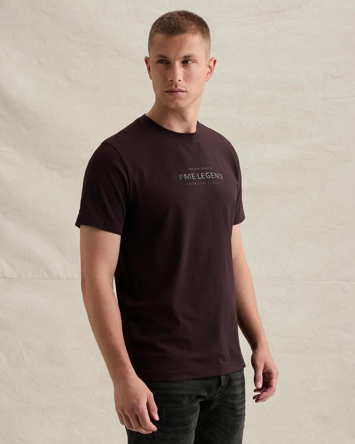 PME Legend regular fit T-shirt met print donkerpaars