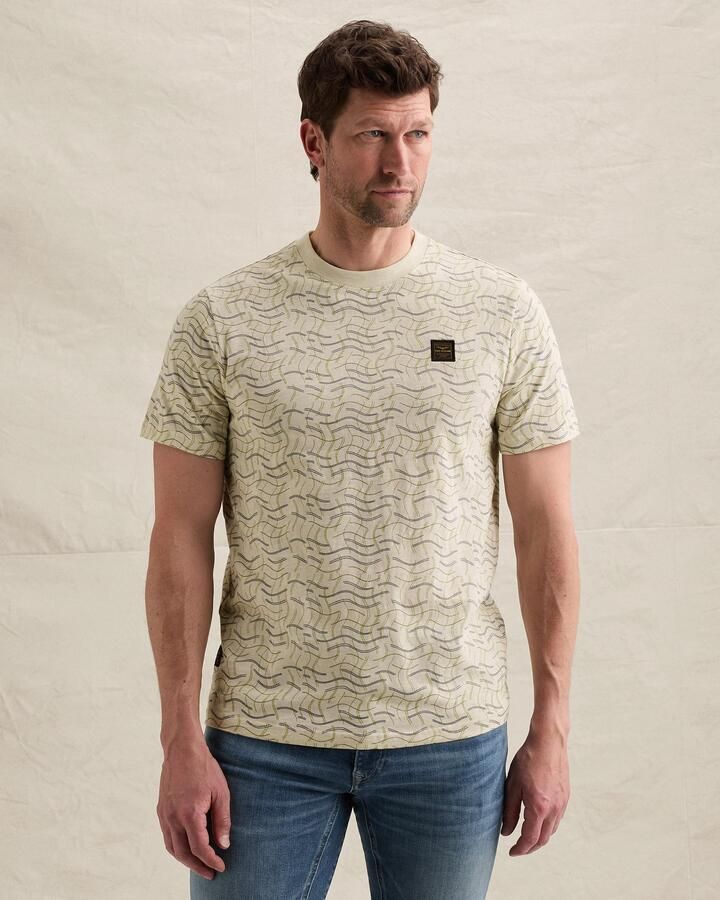 PME LEGEND T-shirt van slub jersey met allover print en badge - Foto 3