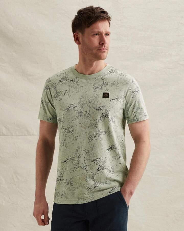 PME Legend Slub Jersey T-Shirt Allover Print Cameo Green - Foto 4