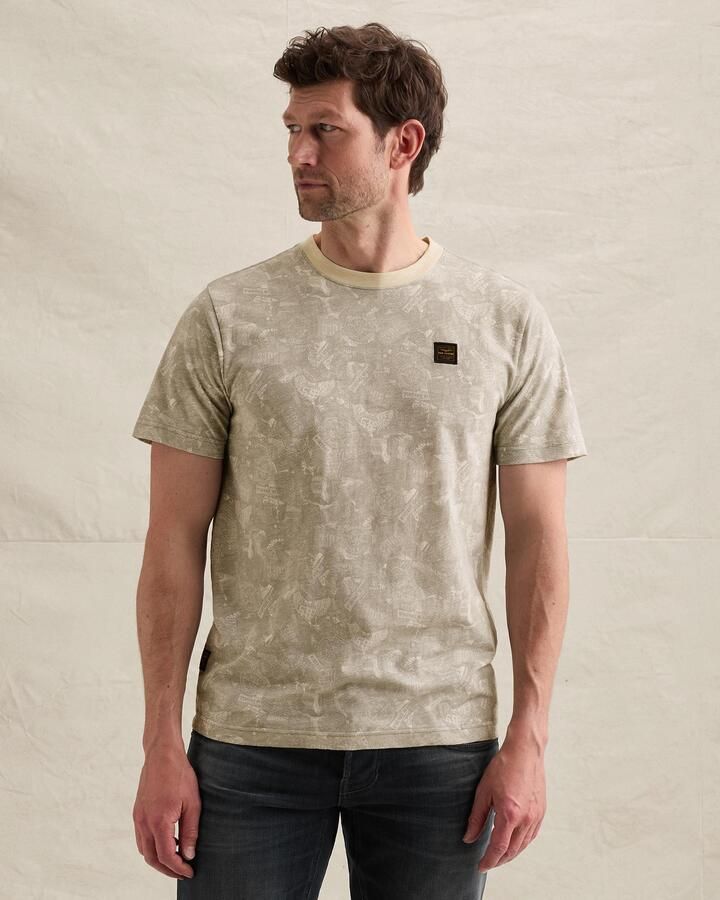 PME LEGEND T-shirt van slub jersey met subtiel allover print - Foto 4