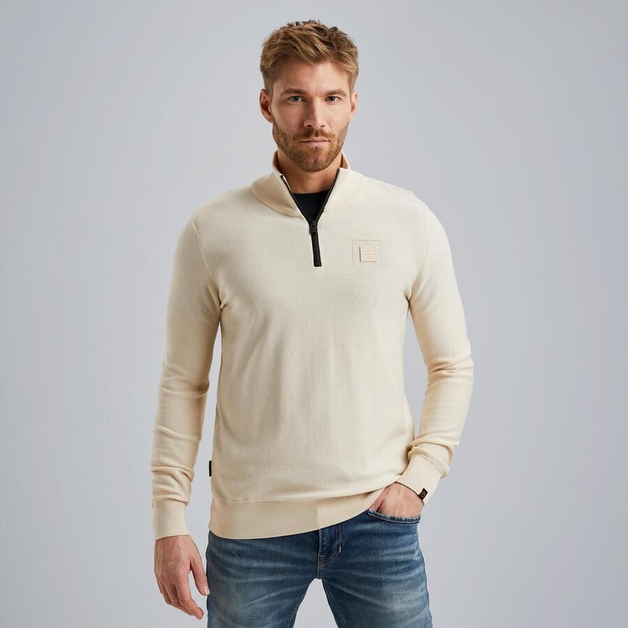 PME LEGEND Heren Truien & Vesten Half Zip Collar Cotton Modal Beige - Foto 5