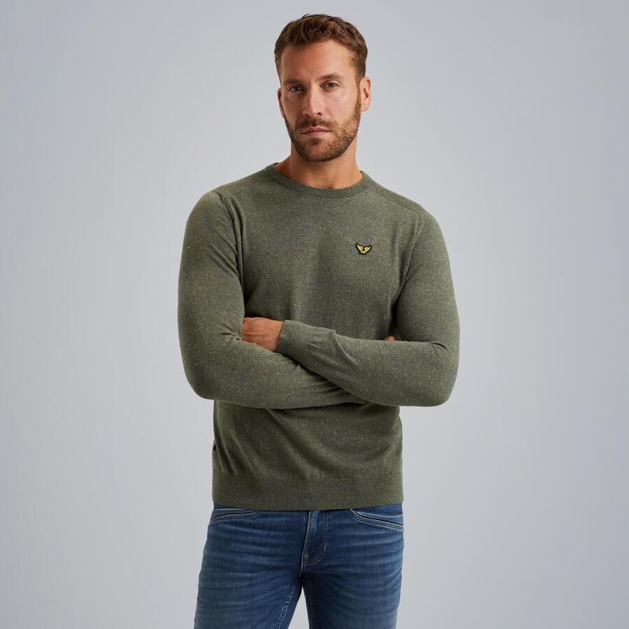 PME Legend Katoen R-neck Pullover Green Heren