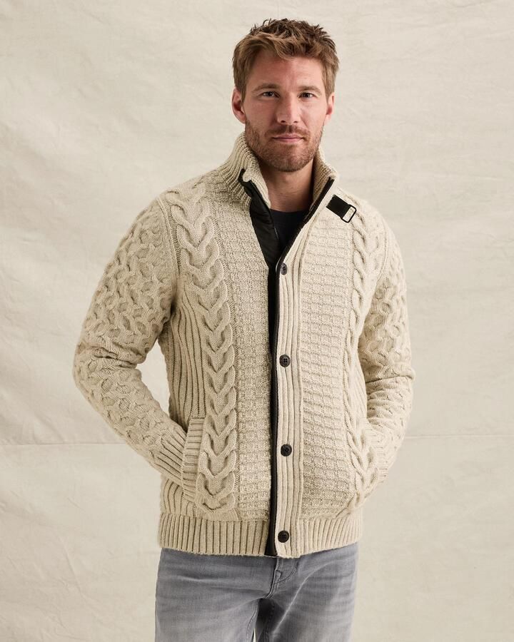 PME LEGEND Vest van een wolblend met kabelpatroon - Foto 3