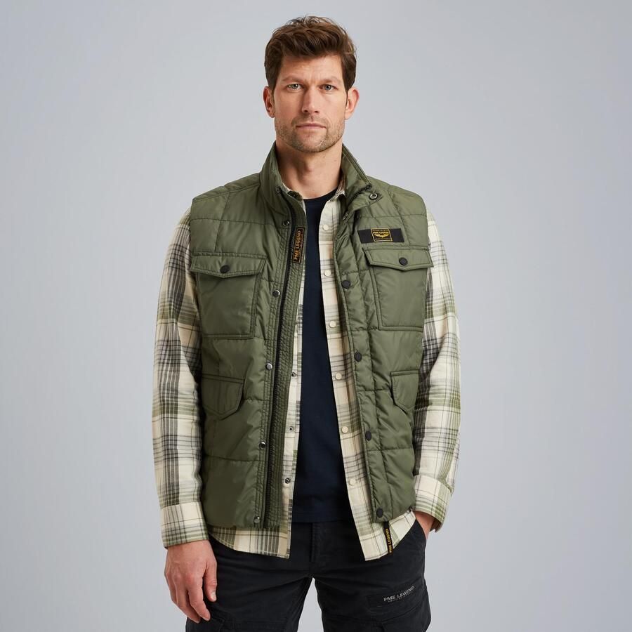 PME Legend Stijlvolle Bodywarmer met Lire Rib Green Heren