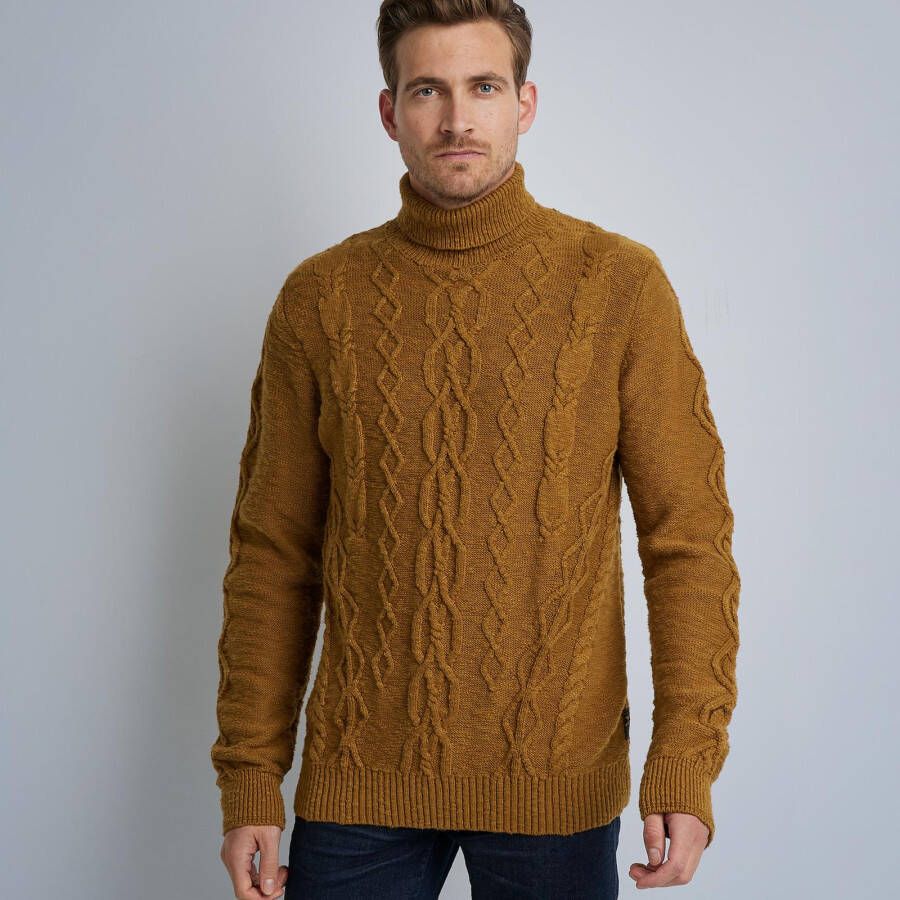 PME Legend Oranje Coltrui Roll Neck Cotton Slub