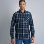 PME Legend Donkerblauwe Overshirt Long Sleeve Shirt Yarn Dyed Ch - Thumbnail 4