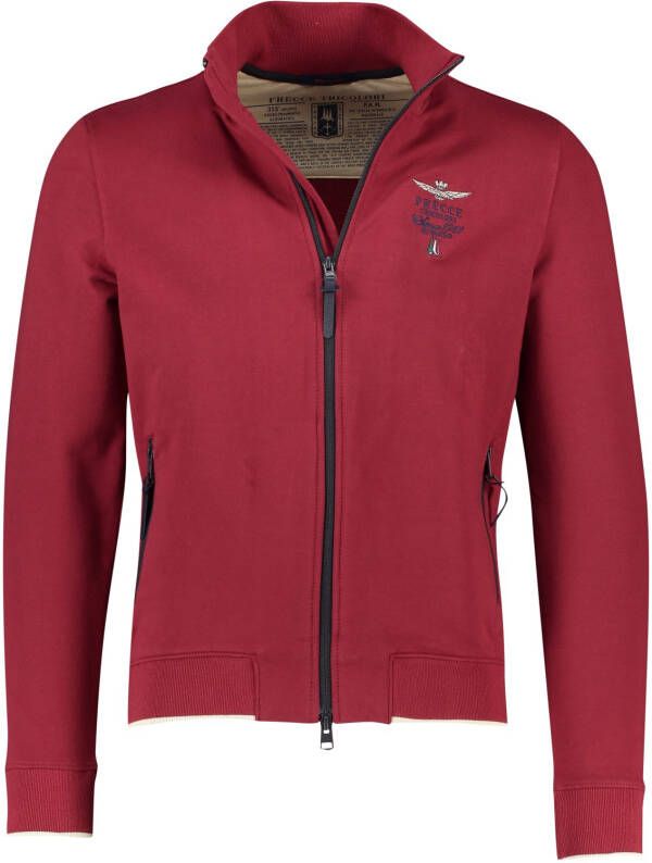 Aeronautica militare vest opstaande kraag bordeaux rits effen katoen