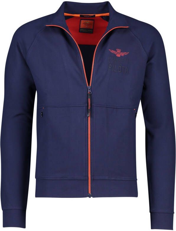 Aeronautica militare vest opstaande kraag donkerblauw rits effen synthetisch