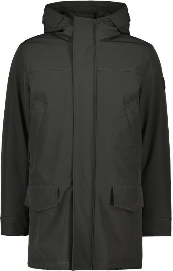 Airforce winterjas Snow donkergrijs effen rits slim fit
