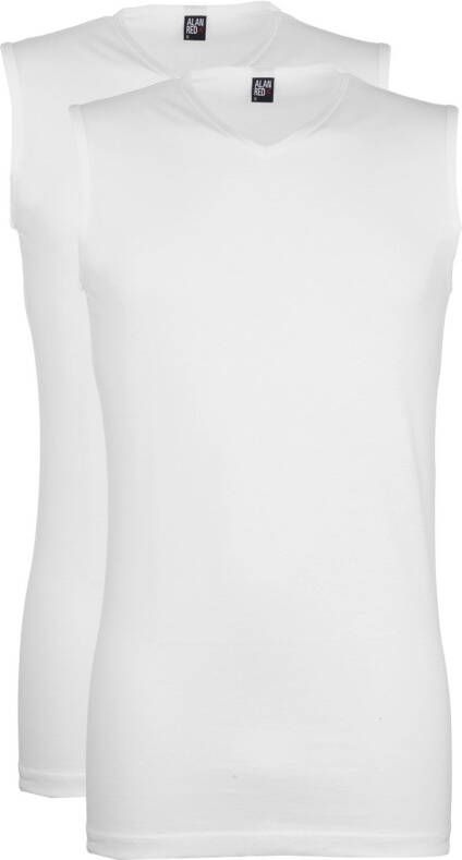 Alan Red T-shirt Minto Singlet Mouwloos Wit (2Pack)