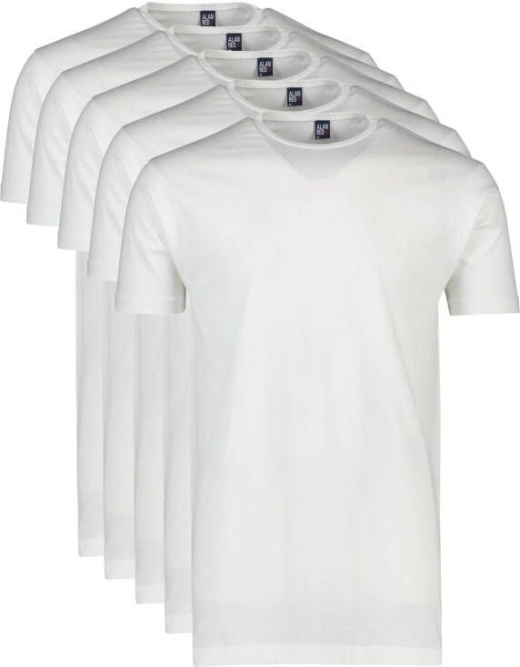 Alan Red T-shirt Giftbox Derby O-Hals T-shirts Wit (5Pack)